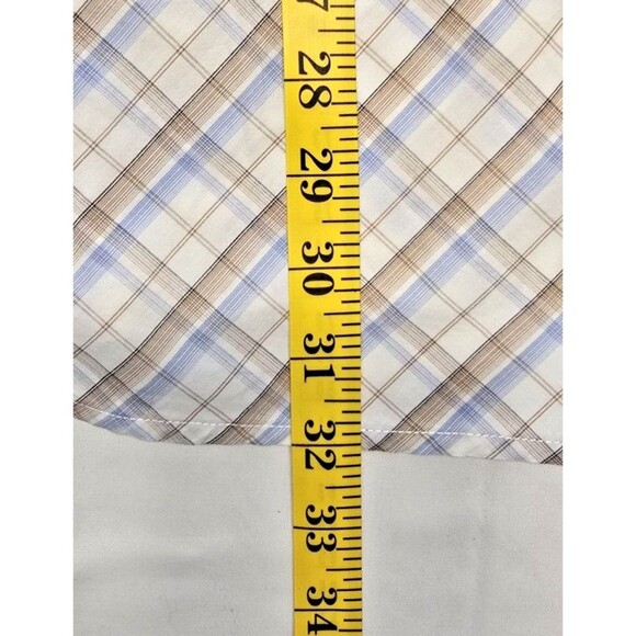 GUESS Long Sleeved Men's Shirt 100% Cotton Size M - Blue/Beige/White - Picture 8 of 12